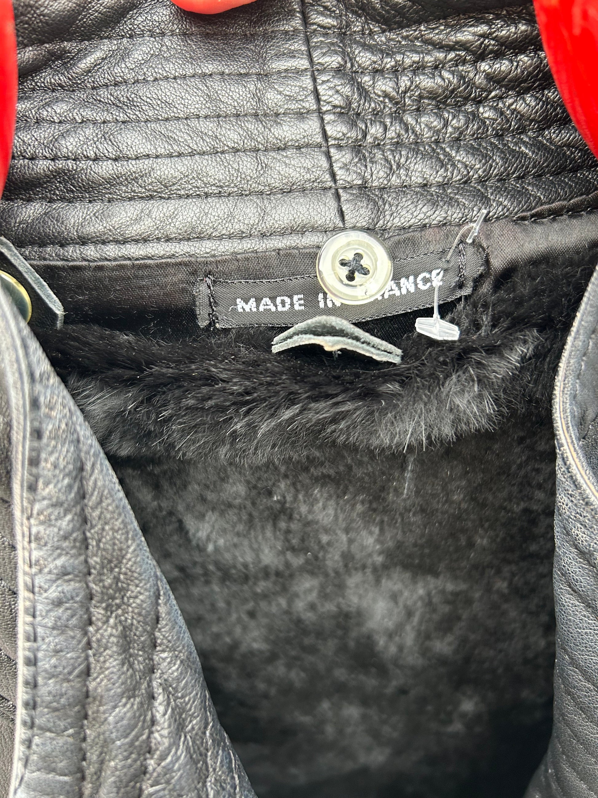 Manteau long en cuir vintage doublure amovible la friperie vintage 25