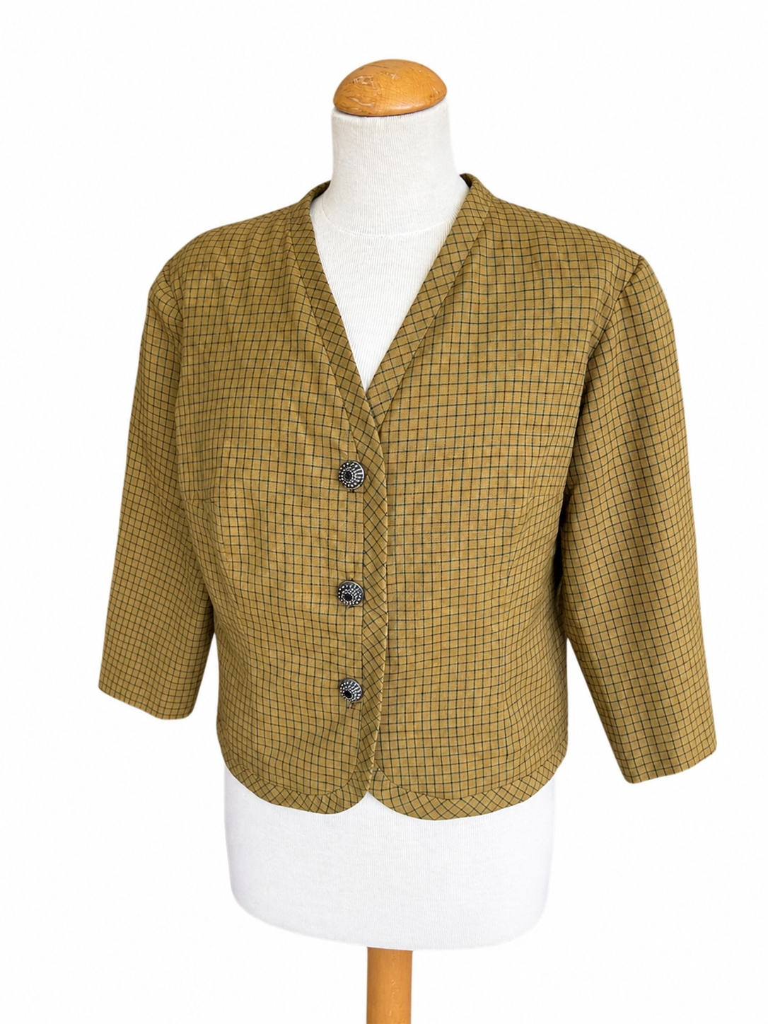 Veste vintage moutarde à carreaux