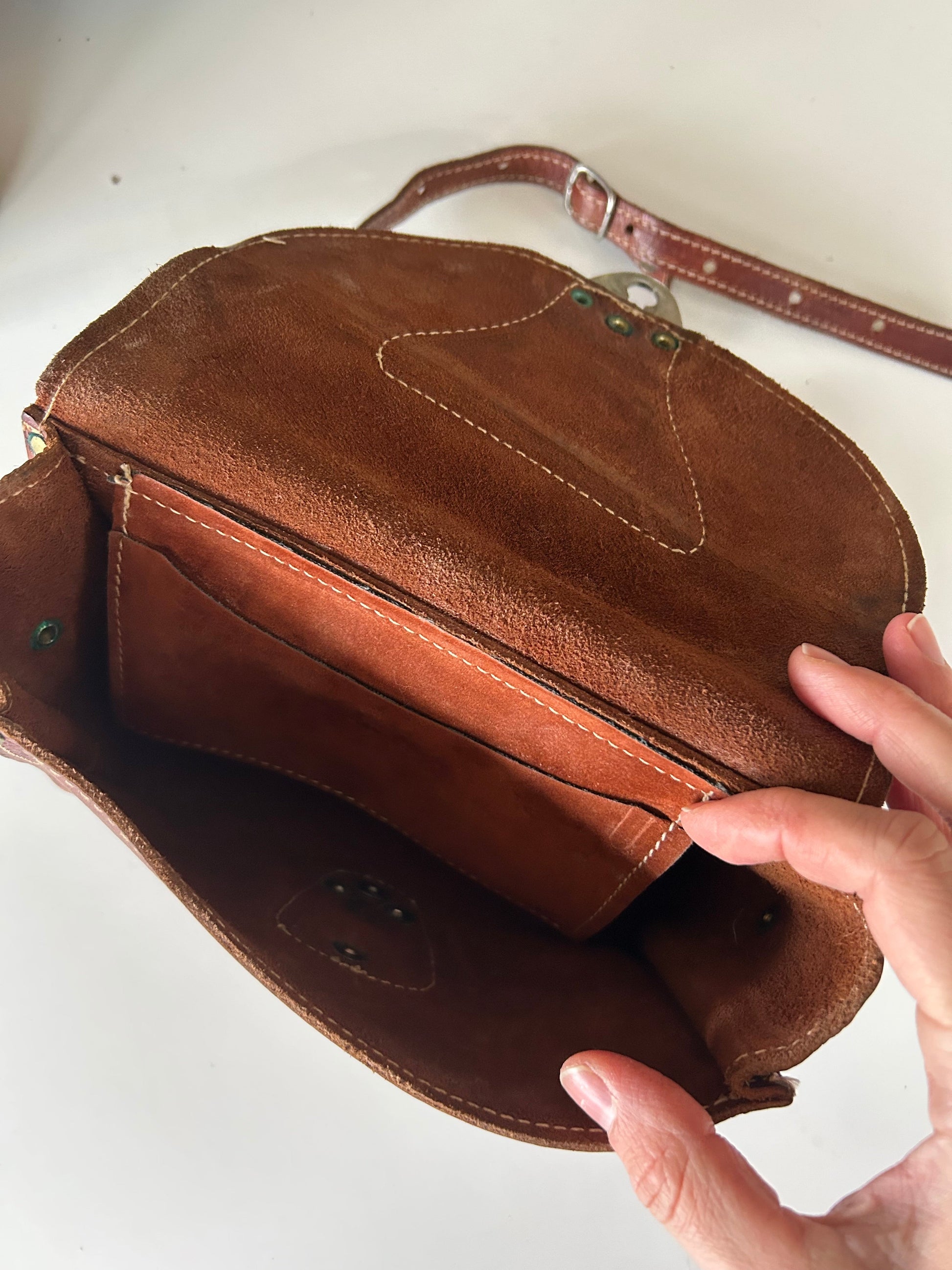 Sac en cuir marron western la friperie vintage 25