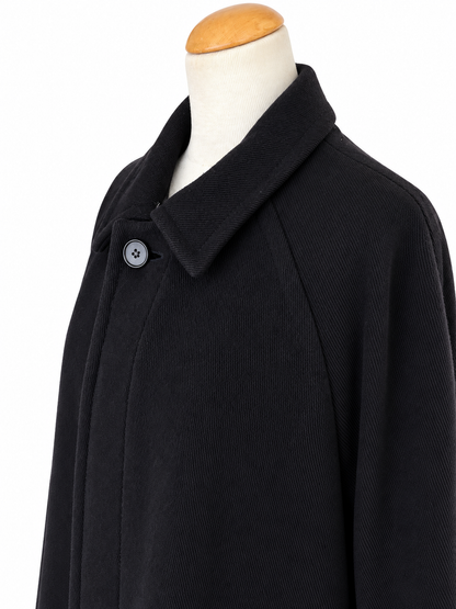 Manteau long vintage bleu marine laine