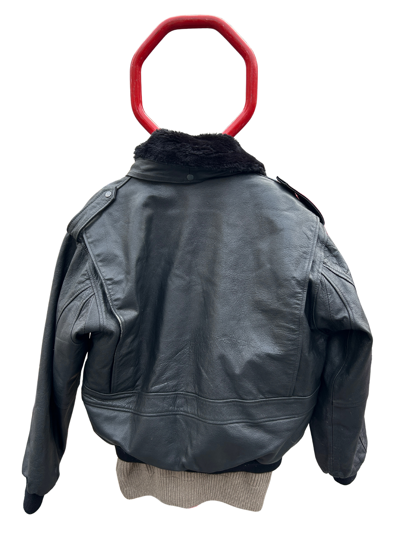 Blouson aviateur vintage cuir noir doublure amovible