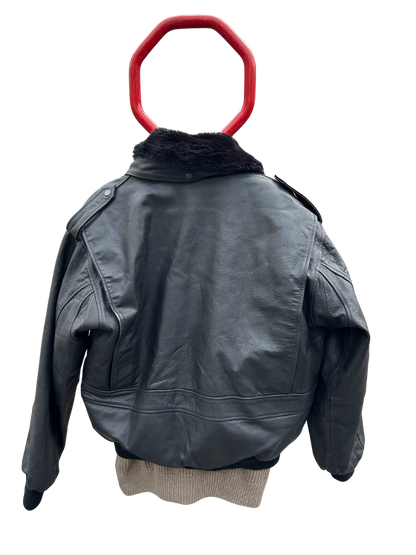 Blouson aviateur vintage cuir noir doublure amovible