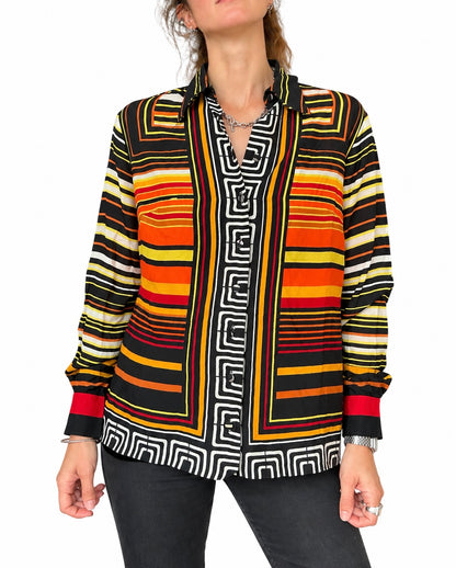 Chemisier vintage Lanvin motifs géométriques