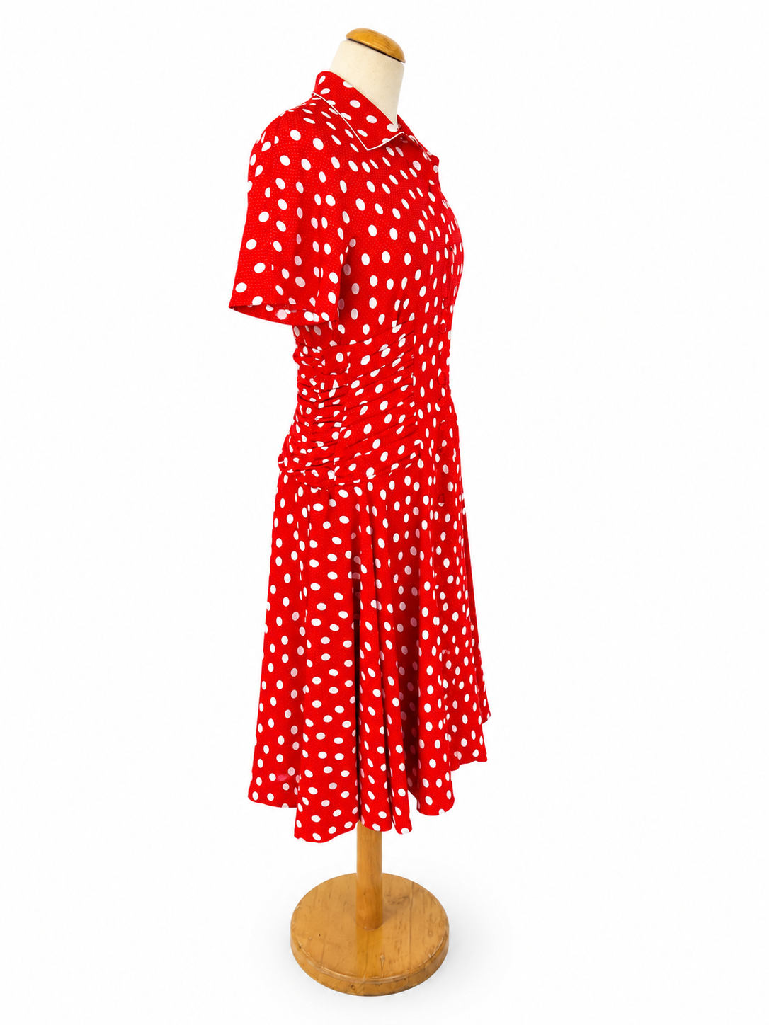 Robe vintage Louis Féraud rouge à pois