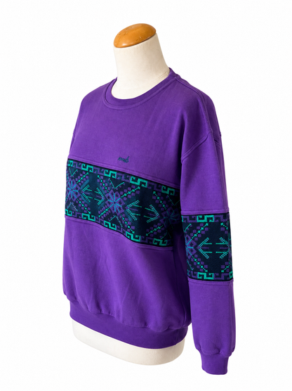 Sweat shirt vintage violet jacquard