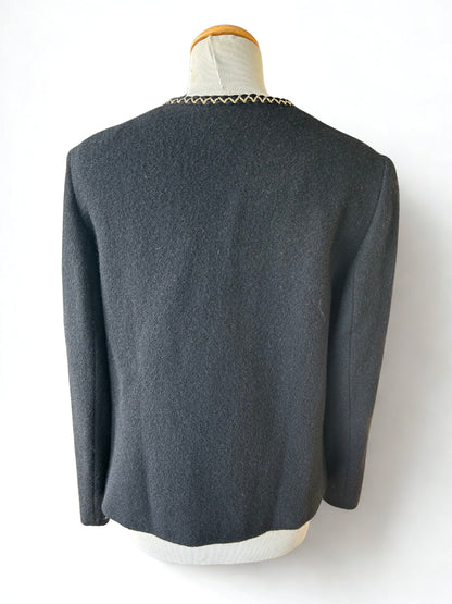 Veste vintage noire bordure dorée la friperie vintage 25