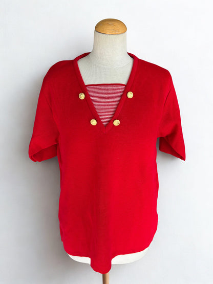 Pull marin vintage rouge laine - friperie vintage la friperie vintage 25