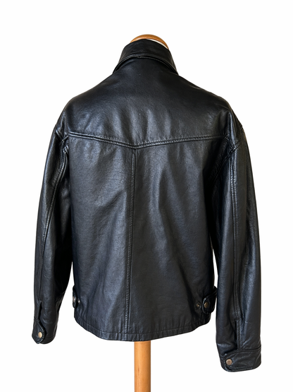 Veste en cuir vintage noire Pole Nord