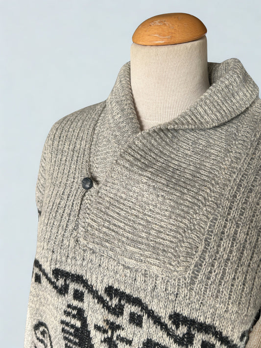 Pull vintage col châle motifs ethnique mixte la friperie vintage 25