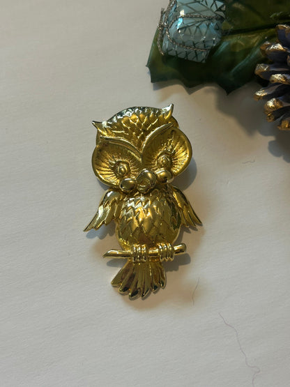 Broche vintage hibou articulé la friperie vintage 25