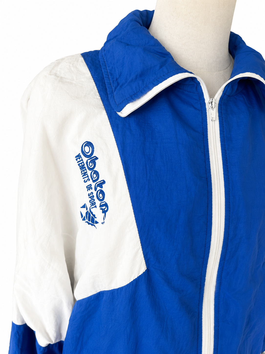 Veste vintage sport bleu et blanc