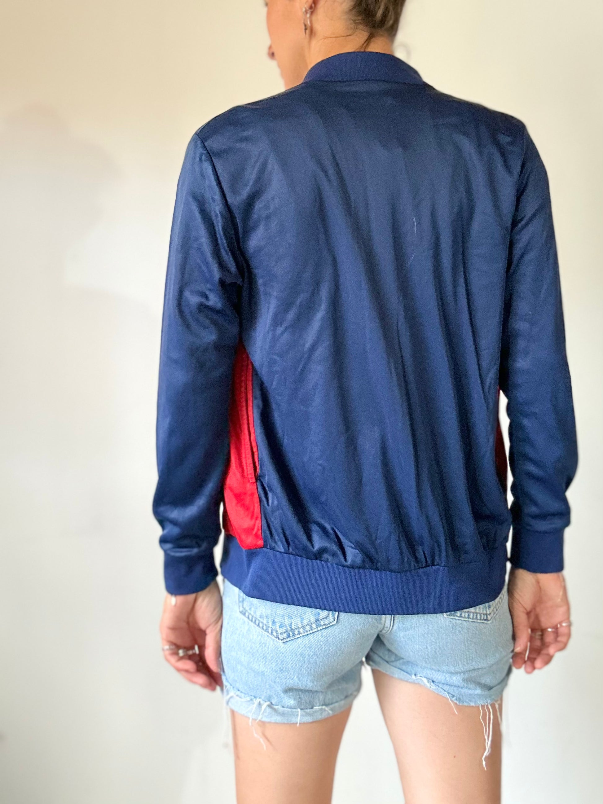 Veste de sport vintage rouge et bleu Pony France la friperie vintage 25