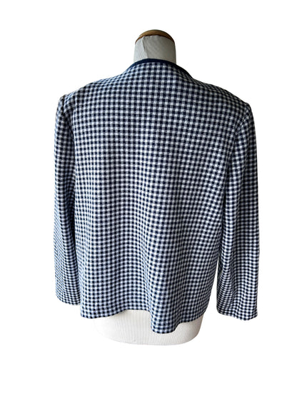 Veste vintage à carreaux bleu et blanc France