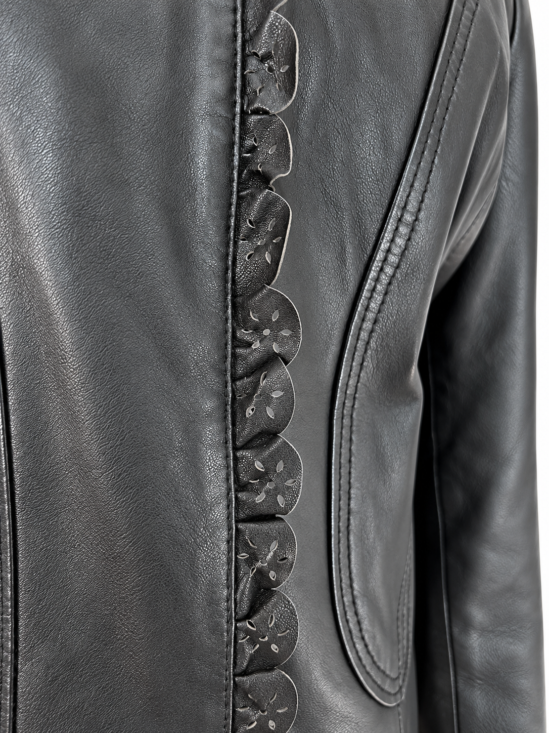 Veste vintage en cuir noir