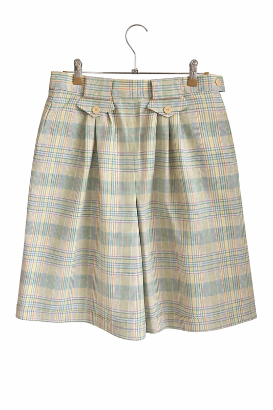 Short vintage long vert à carreaux