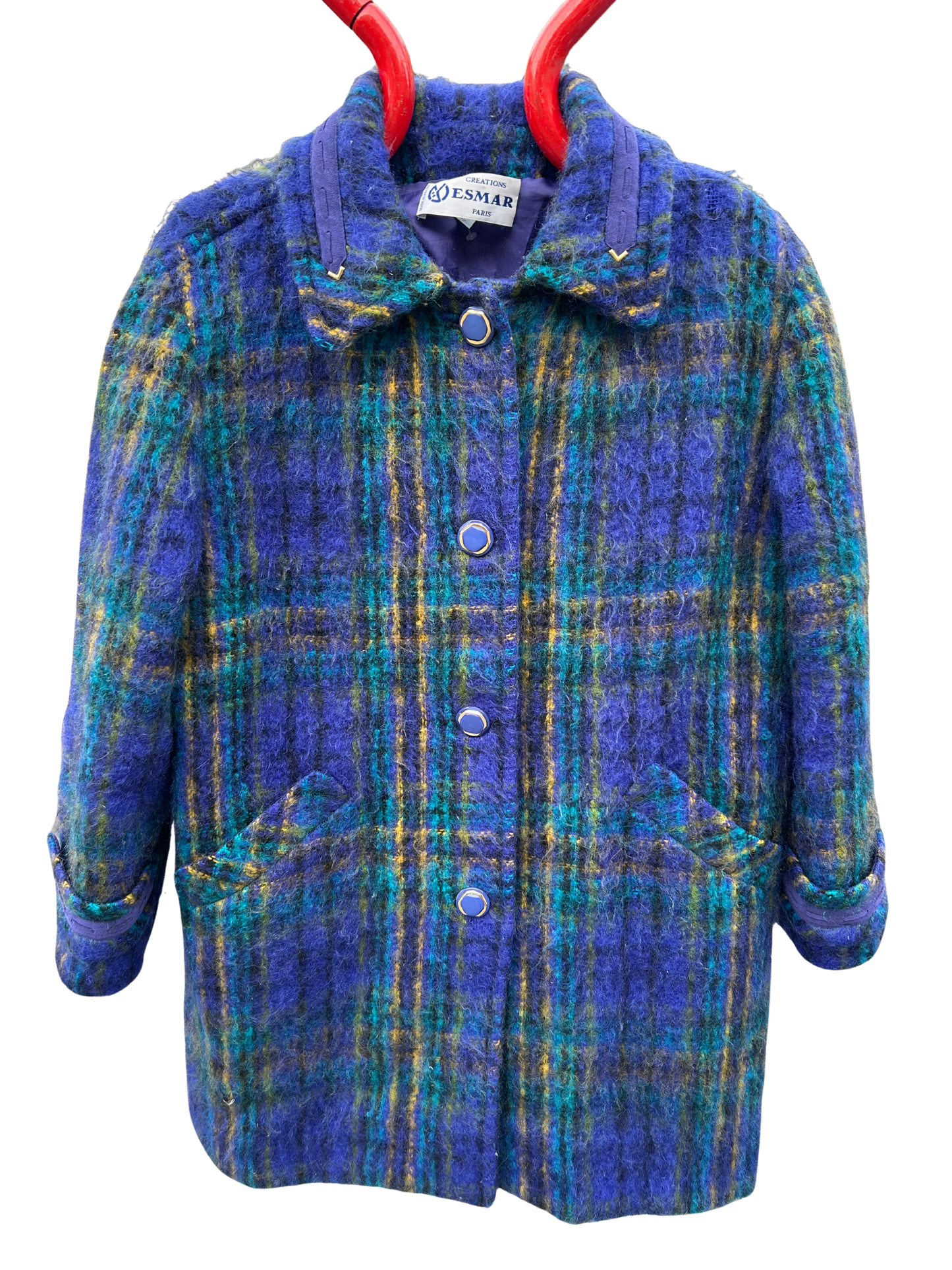 Manteau vintage mohair vintage bleu - friperie vintage la friperie vintage 25