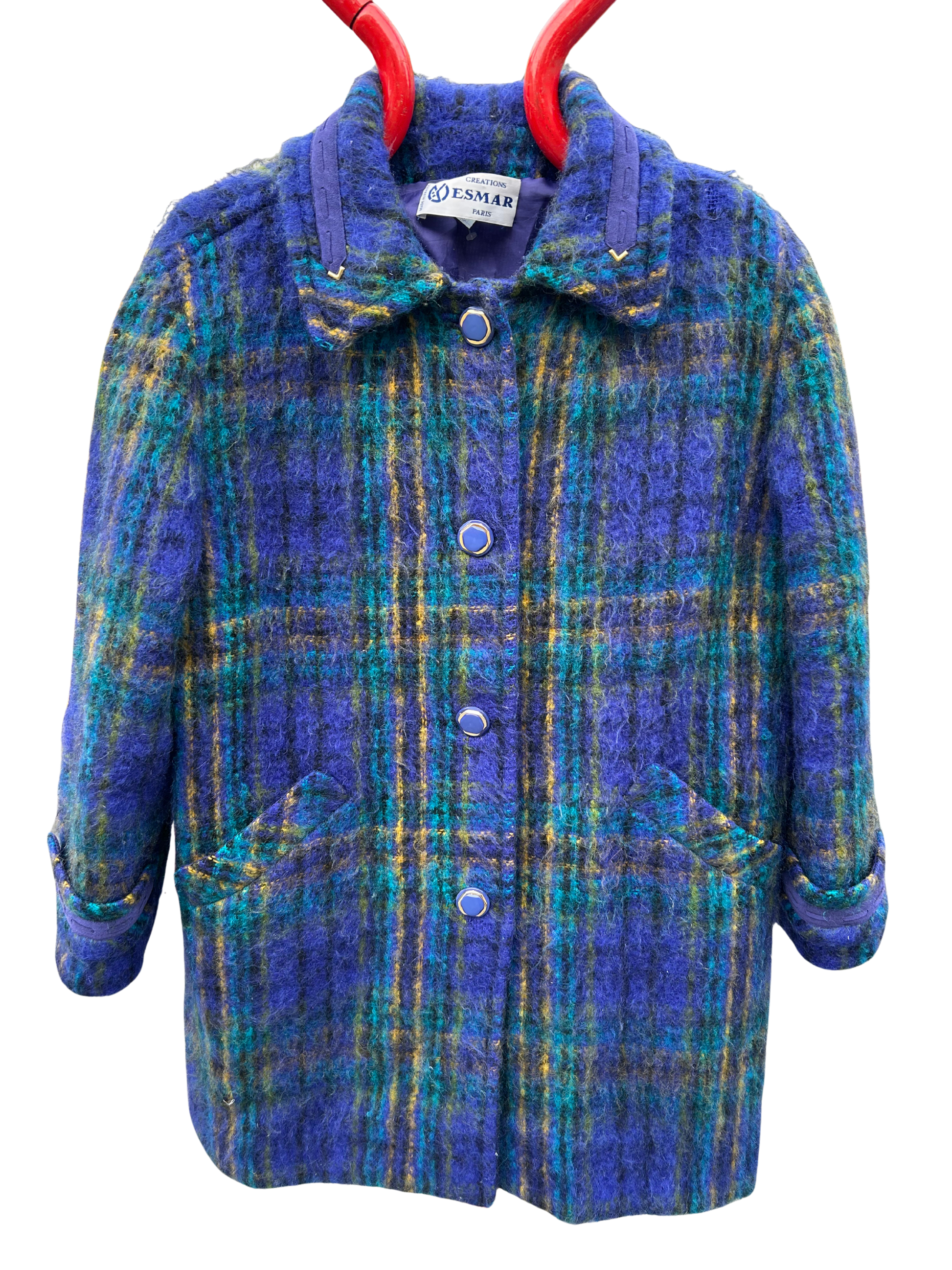 Manteau vintage mohair vintage bleu - friperie vintage la friperie vintage 25