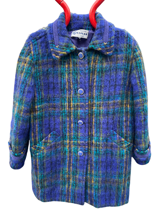 Manteau vintage mohair vintage bleu - friperie vintage la friperie vintage 25