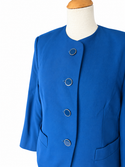 Veste blazer vintage bleu roi