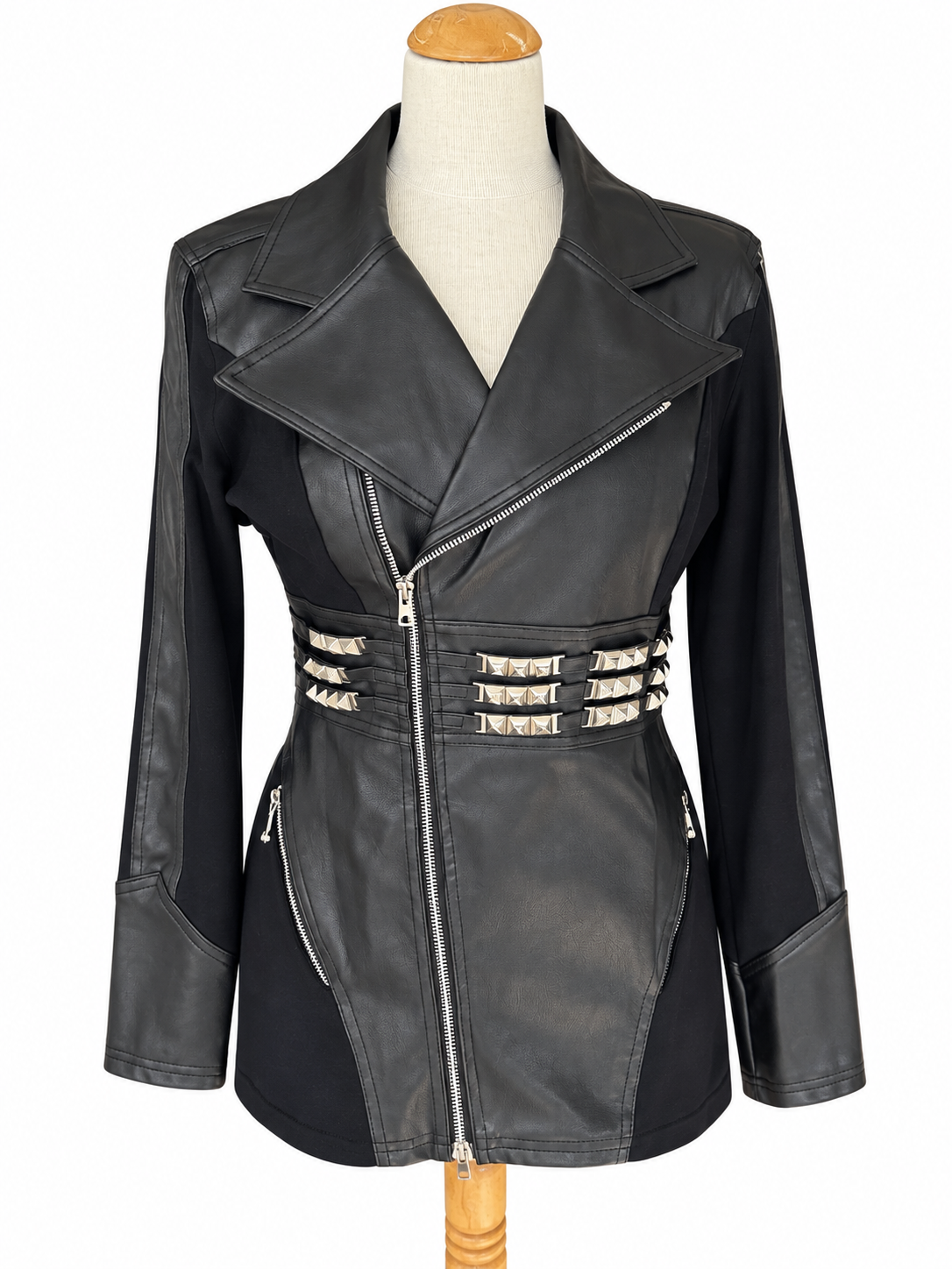 Veste vintage noire clouté simili