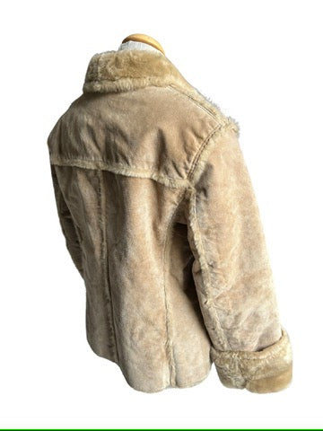 Veste vintage peau retournée beige clair la friperie vintage 25