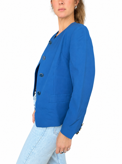Veste blazer vintage bleu roi