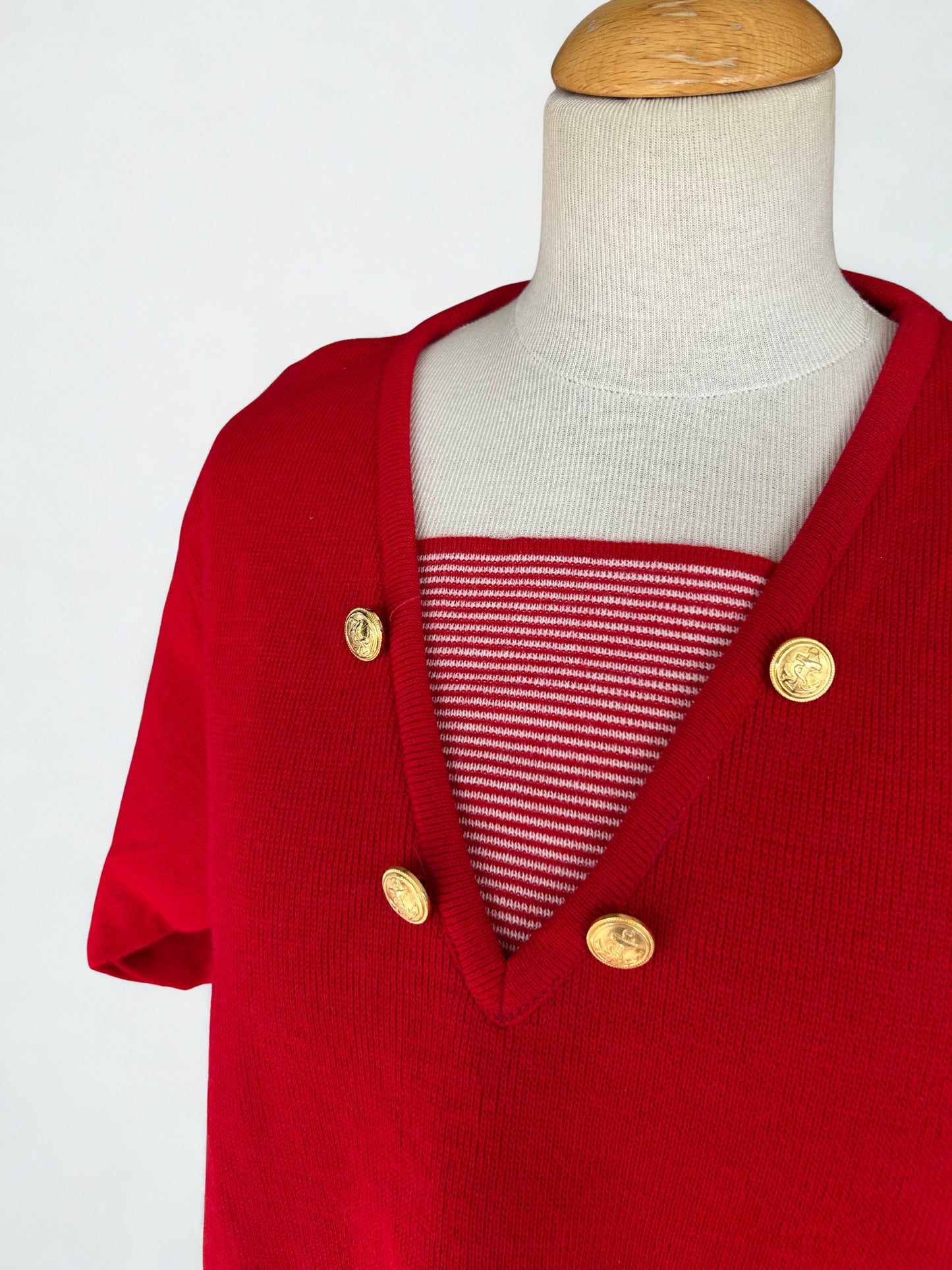 Pull marin vintage rouge laine - friperie vintage la friperie vintage 25