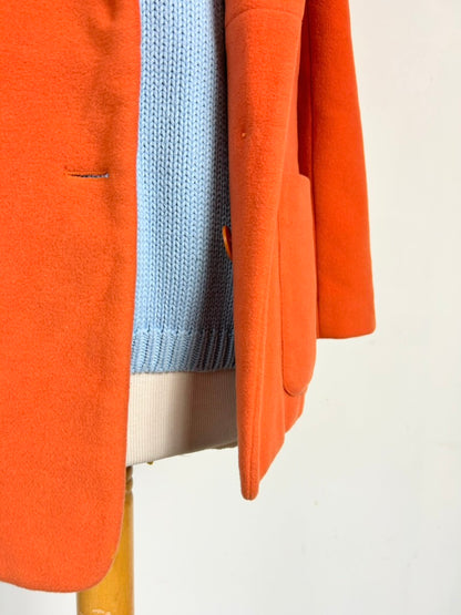 Veste blazer vintage cachemire laine orange 70's la friperie vintage 25