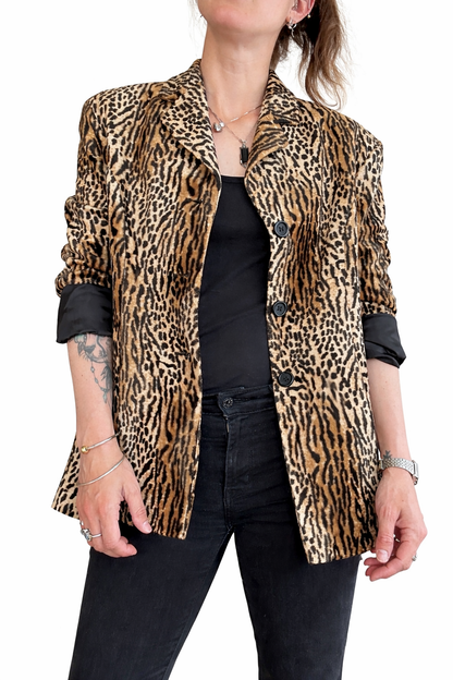 Blazer vintage imprimé léopard