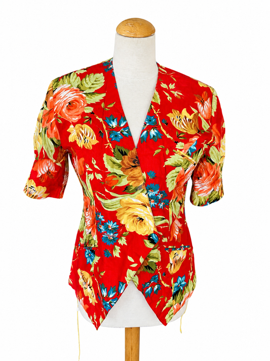 Veste fleurie vintage coton