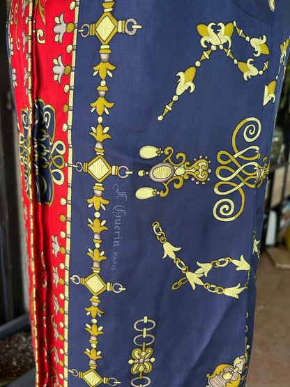 Chemisier vintage en soie imprimé foulard