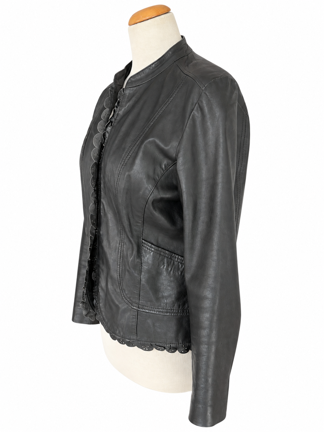 Veste vintage en cuir noir
