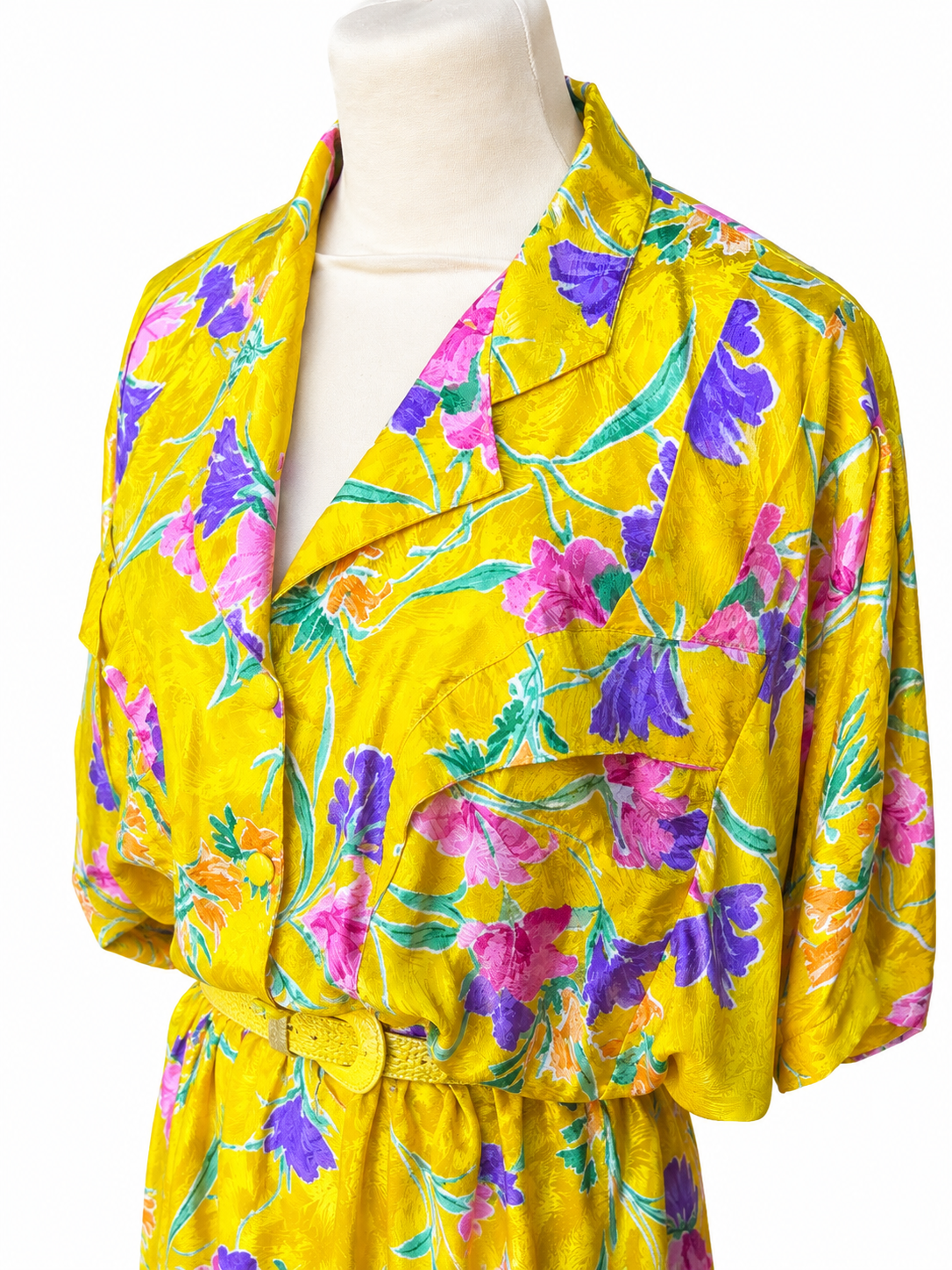 Robe vintage fleurie jaune