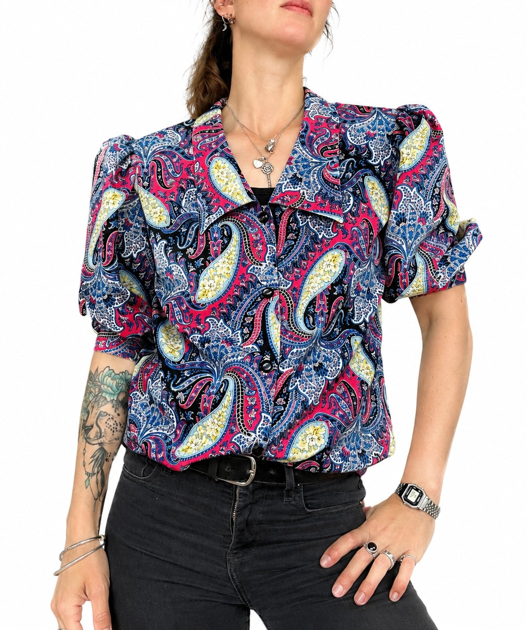Chemisier vintage motifs cachemire