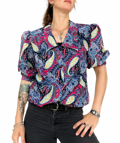 Chemisier vintage motifs cachemire