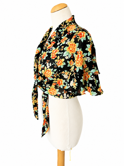 Chemisier court vintage fleuri