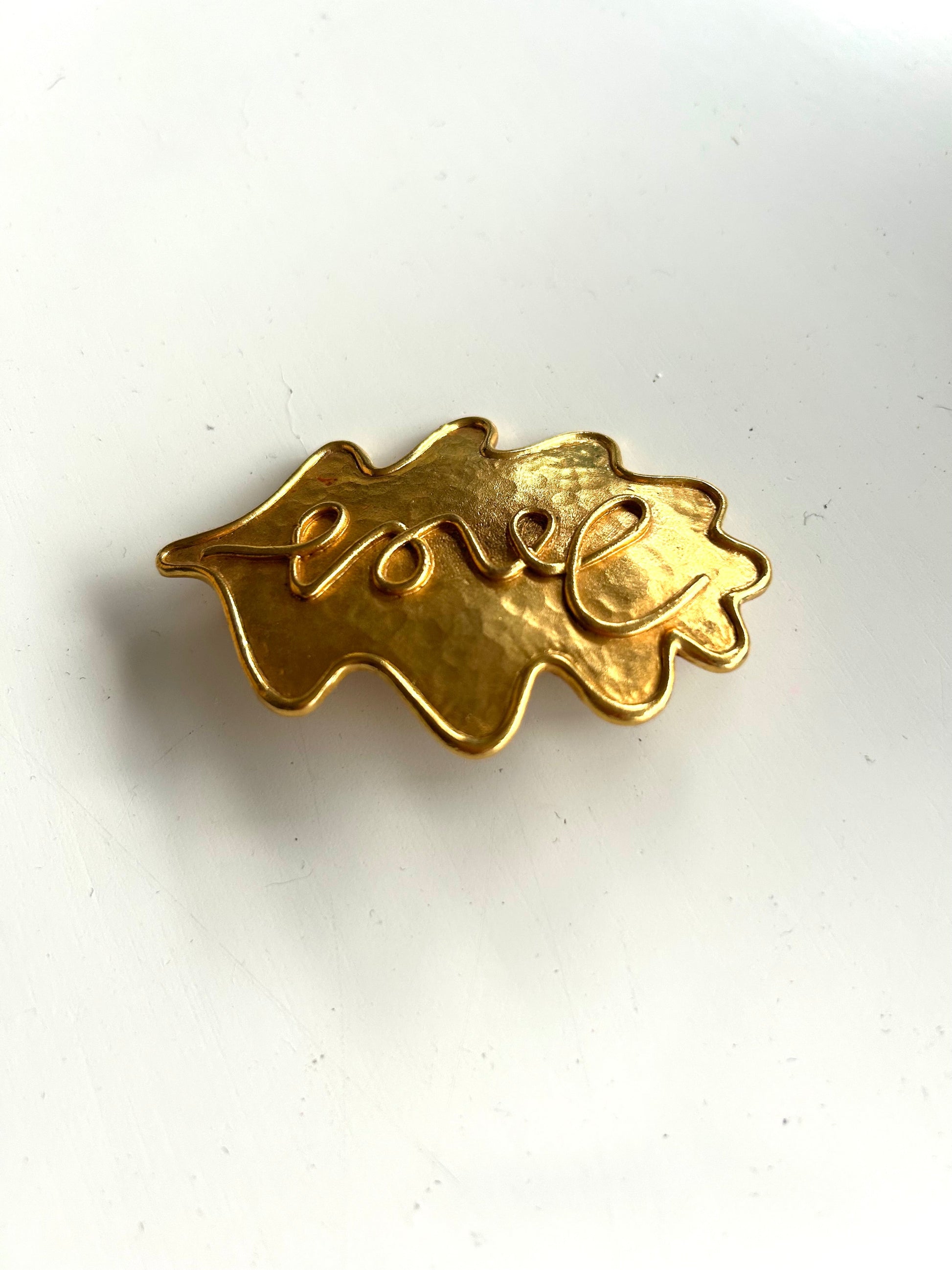 Broche feuille de chêne vintage Inès de la Fressange la friperie vintage 25