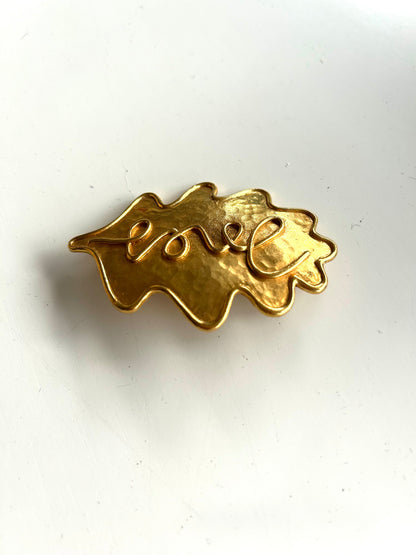 Broche feuille de chêne vintage Inès de la Fressange la friperie vintage 25