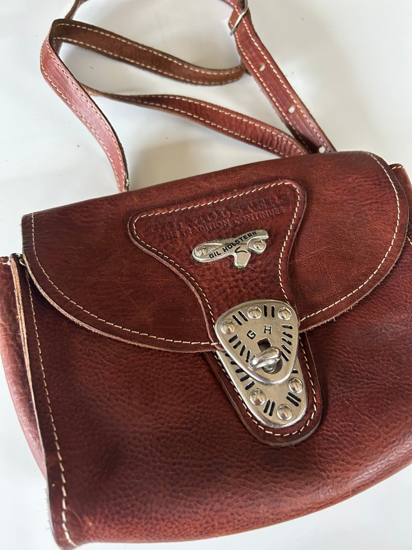 Sac en cuir marron western la friperie vintage 25