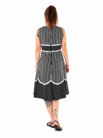 Robe vintage 70’ noire et blanche