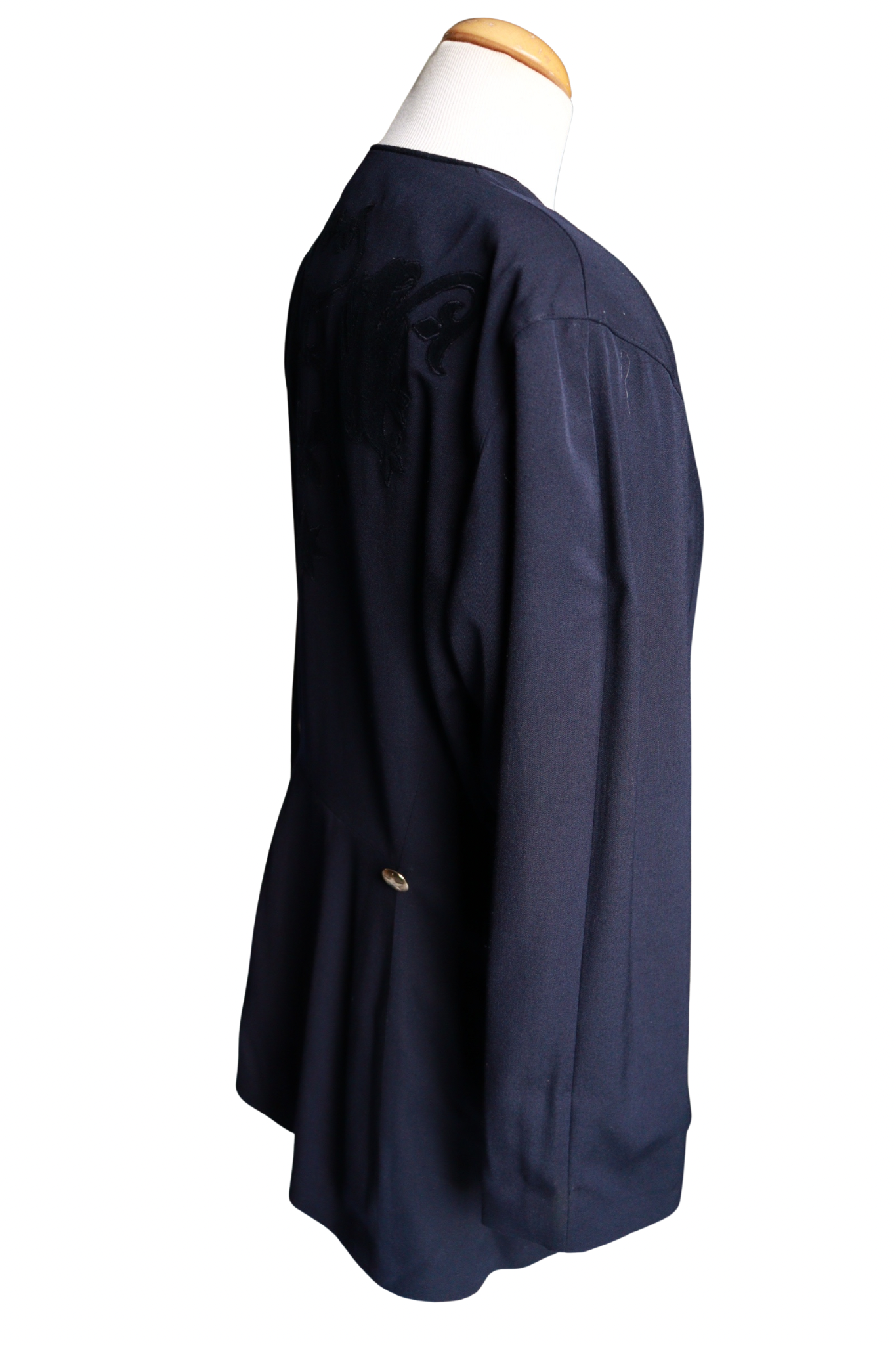 Veste longue Laurèl bleu marine laine la friperie vintage 25