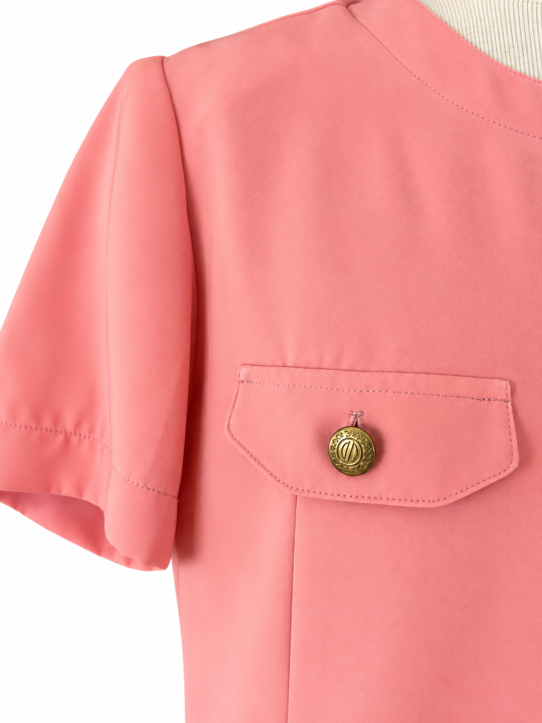 Veste vintage rose manches courtes