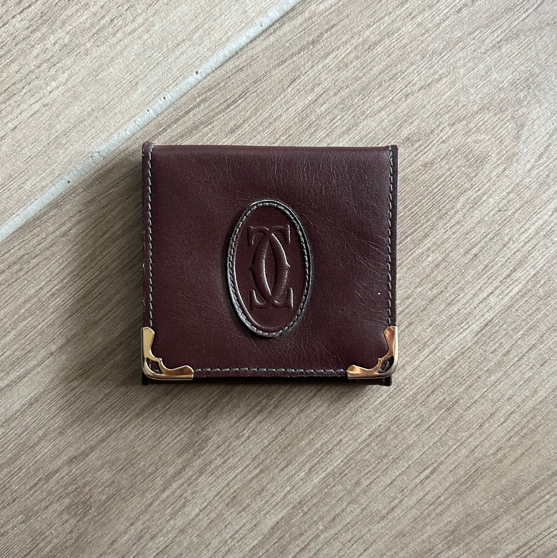 Porte monnaie Cartier vintage cuir Bordeaux la friperie vintage 25