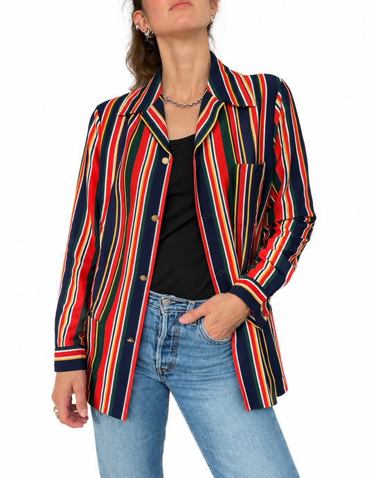 Veste vintage rayures multicolores 70