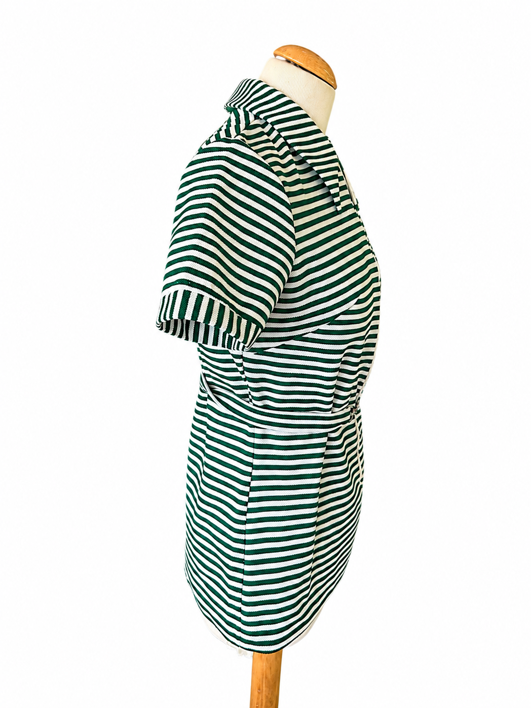 Tunique vintage 70’s rayée verte et blanche