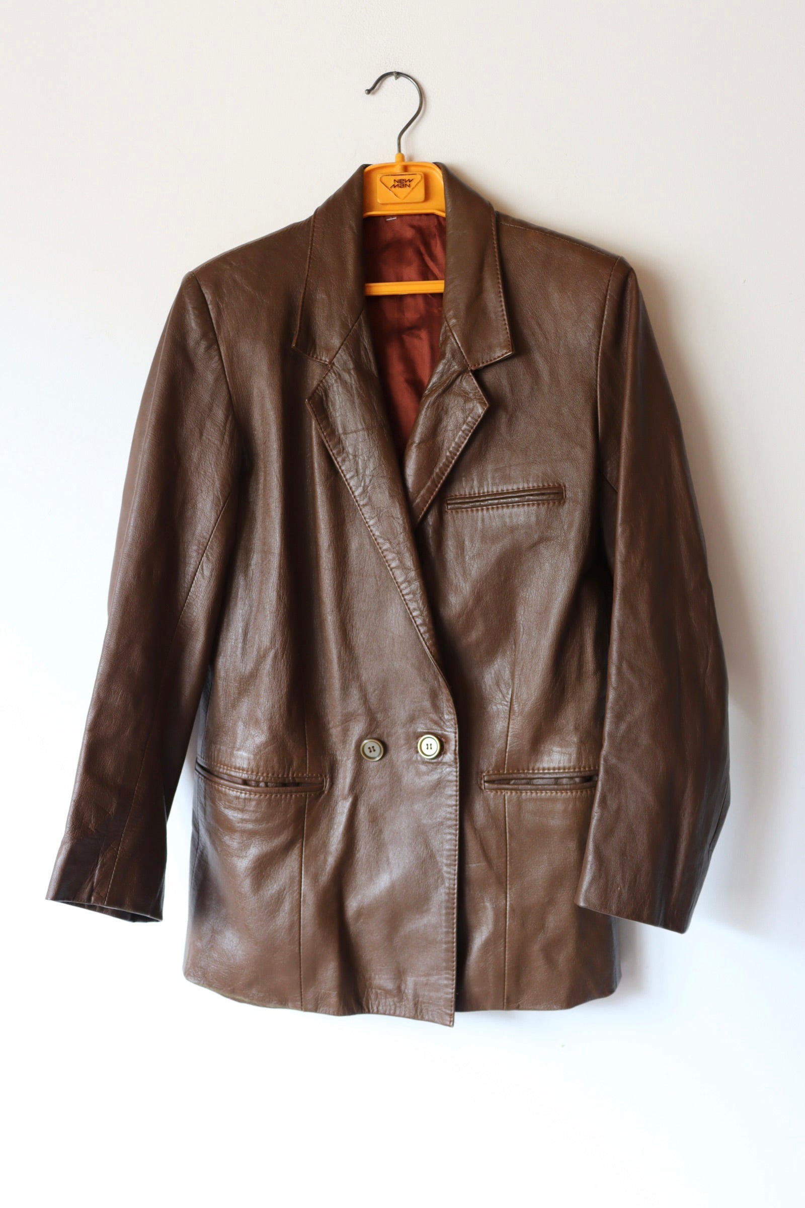 Veste en cuir vintage marron la friperie vintage 25