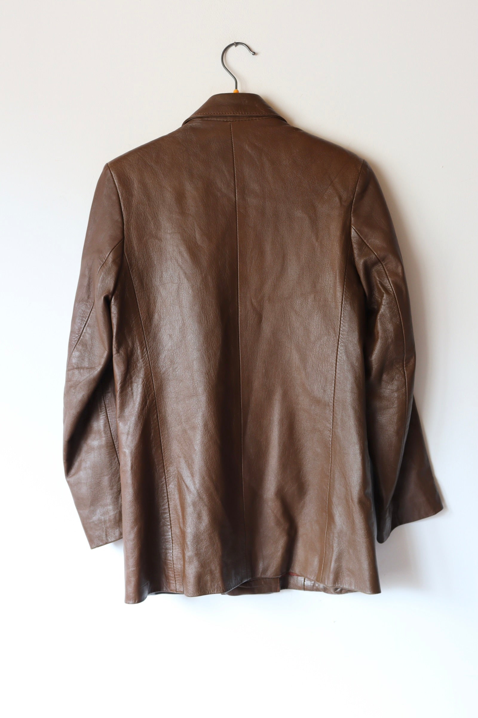 Veste en cuir vintage marron la friperie vintage 25