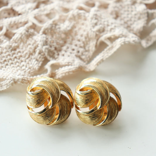 Boucles d'oreille à clips vintage métal doré la friperie vintage 25