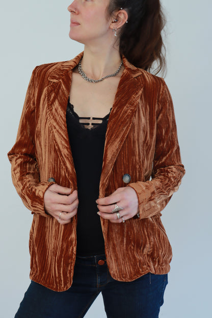 Veste vintage velours marron bohème