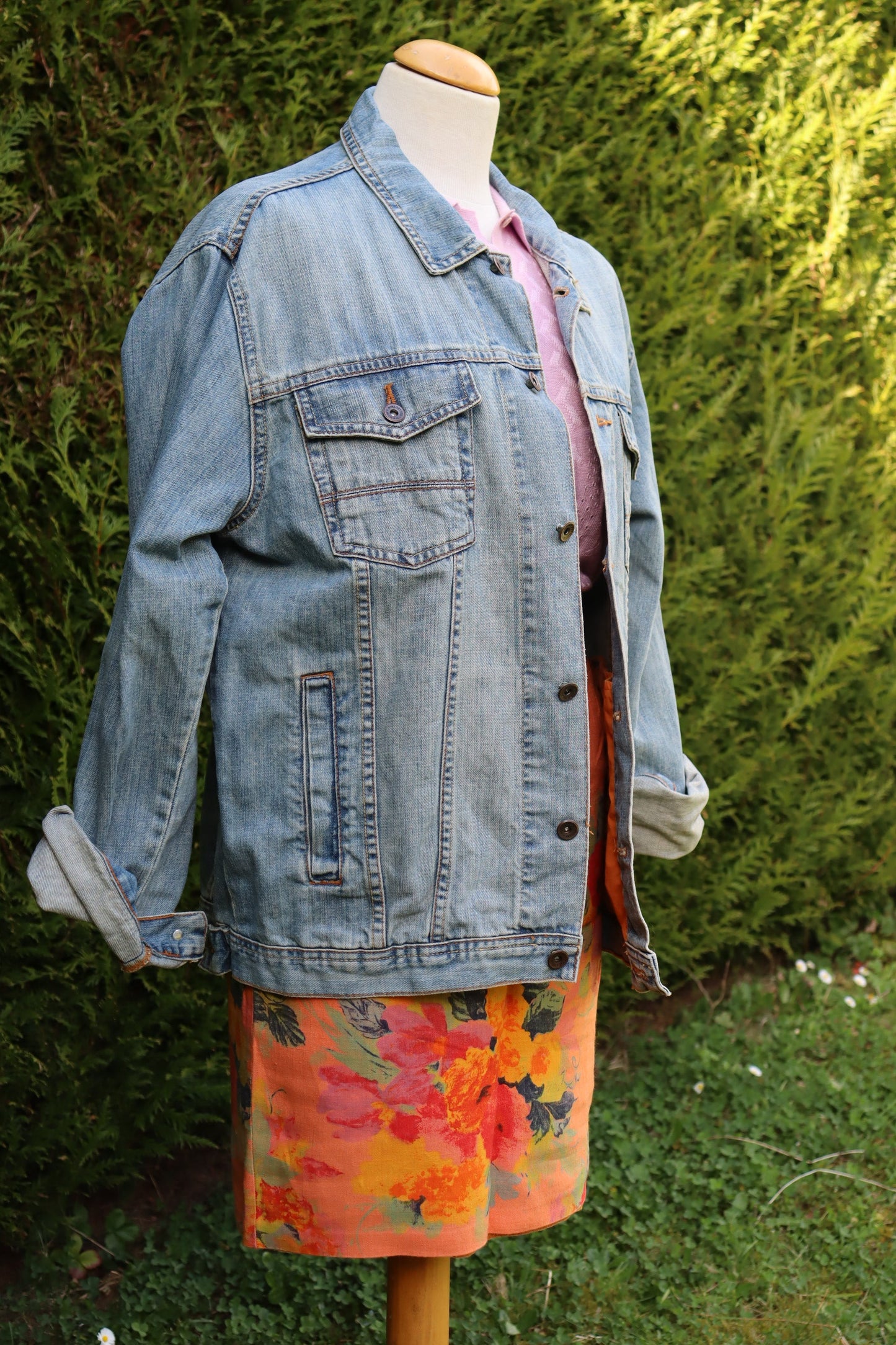 Veste en jean vintage bleu clair oversize la friperie vintage 25